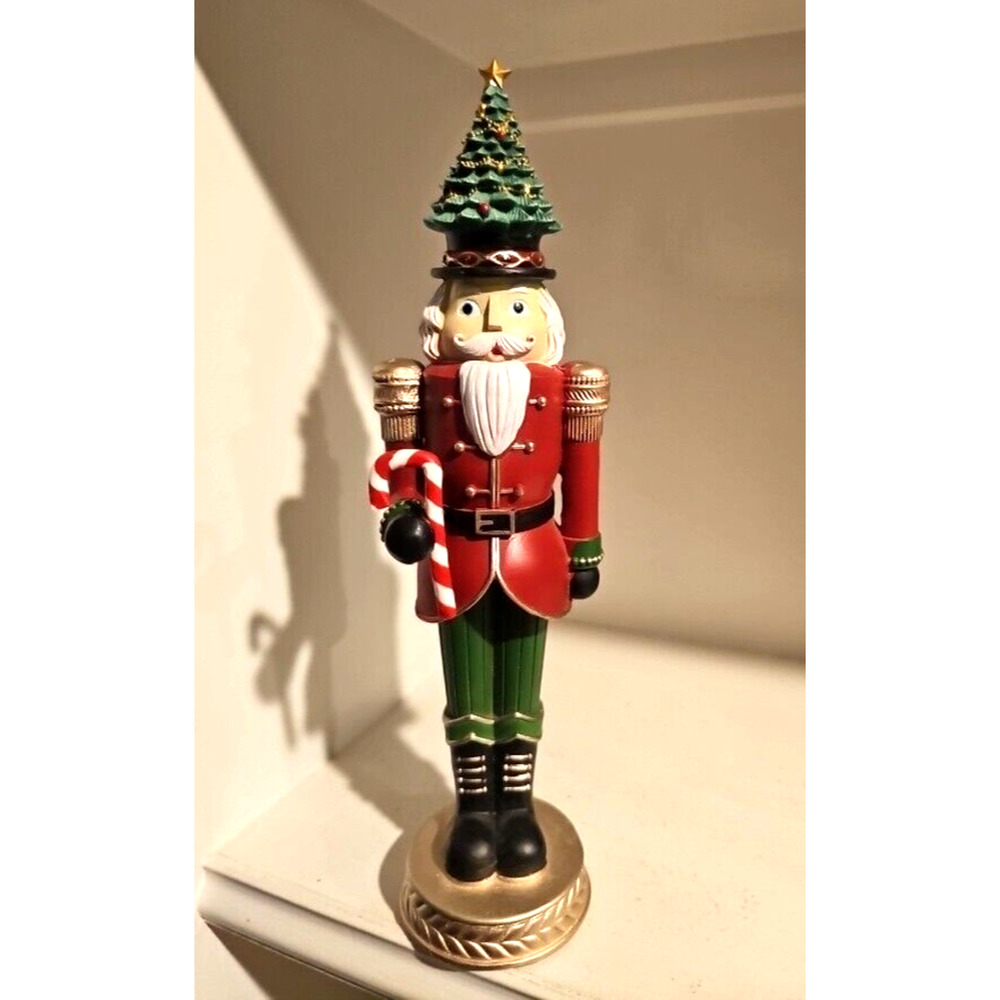Nutcracker With Candy Cane And Tree Hat Statuette